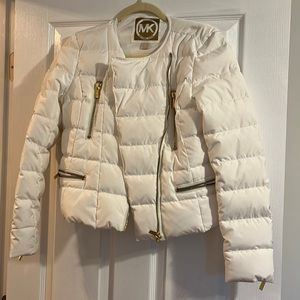 Never Worn Michael Kors Crop White Puffer Jacket Size M